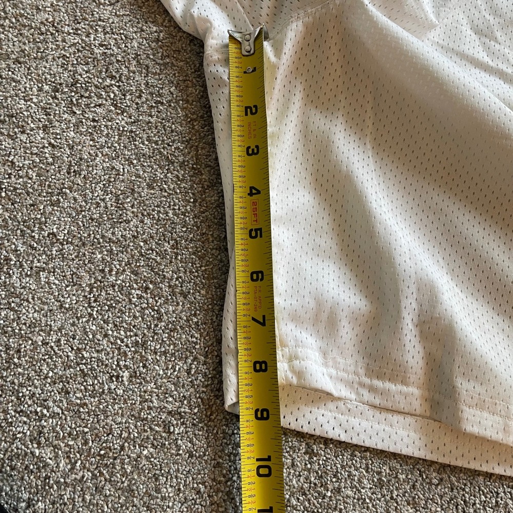 Y2K BAGGY Mens Old Navy Basketball Mesh Shorts L White Black Red 094N Graphic - Picture 7 of 8